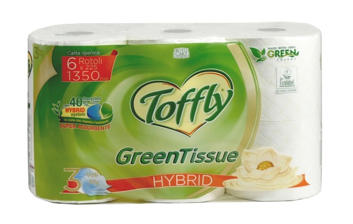 0039204 Toffly Carta Igienica 3 Veli 6 Rotoli Green Tissue